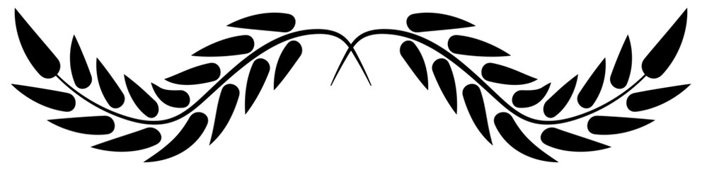 Laurel wreaths icon . Circular laurel icon,Branche symbol, Silhouette
