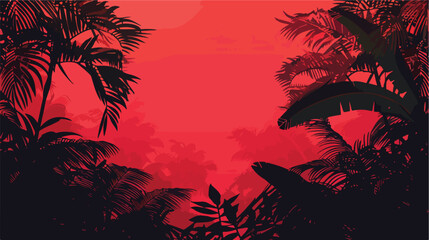 Jungle design over red background vector illustration