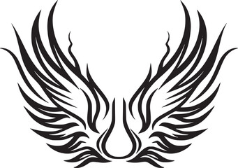 Wings black and white vector
