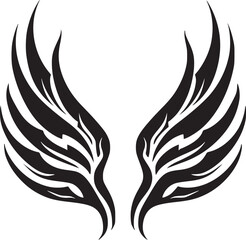 Wings black and white vector