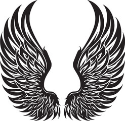 Wings black and white vector