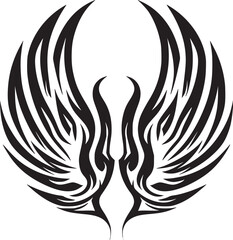 Wings black and white vector