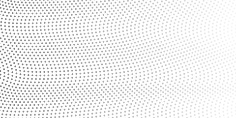 Flowing dots particles wave pattern halftone gradient curve shape isolated on transparent background.  Digital future technology concept. Design for web design, music, cover, technology, JPEG.