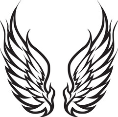 Wings black and white vector