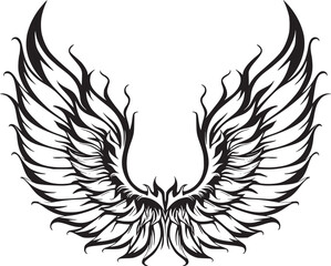 Wings black and white vector