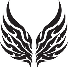 Obraz premium Wings black and white vector