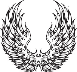 Wings black and white vector