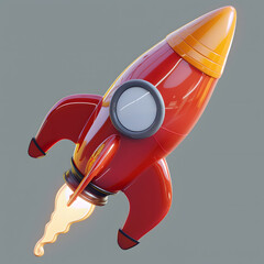 3D toon style rocket icon