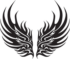 Obraz premium Wings black and white vector