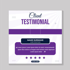 Customer feedback testimonial template vector with star ratings