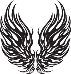 Wings black and white vector