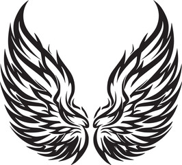Wings black and white vector