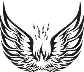 Wings black and white vector