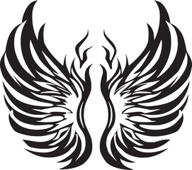 Wings black and white vector