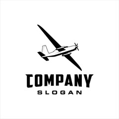 Aviation logo in hovering position with classic style design