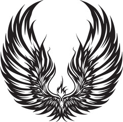Wings black and white vector