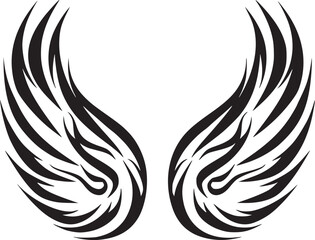 Obraz premium Wings black and white vector