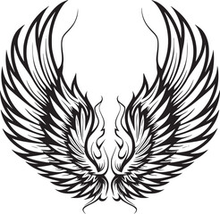 Obraz premium Wings black and white vector