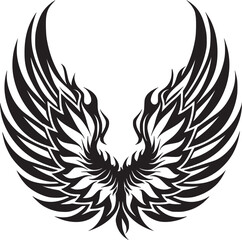 Wings black and white vector