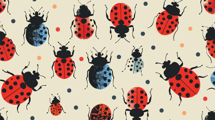 Ladybug pattern Vector illustration. Vector style vec