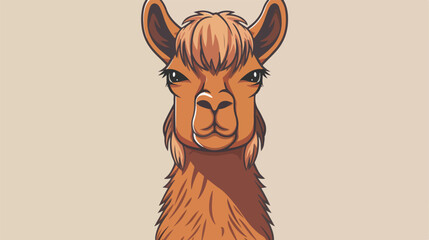 Lama alpaca head with face icon cartoon Vector illustration