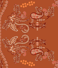 A beautiful Geometric Ornament Ethnic style border design handmade artwork with Design for fashion , fabric, textile, wallpaper, cover, web , wrapping and all