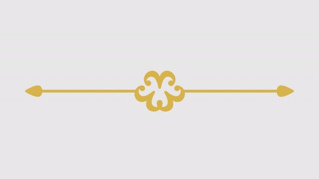 Decorative ornamental filigree and thin dividers graphic animation on transparent background. Alpha channel. 4K resolution