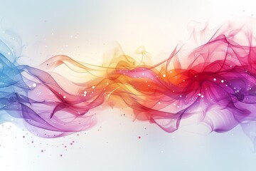 Abstract Colorful Waves in Fluid Art Style