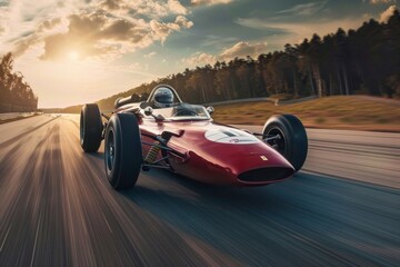 Intense Go-Kart Race with Focused Female Driver. Beautiful simple AI generated image in 4K, unique.