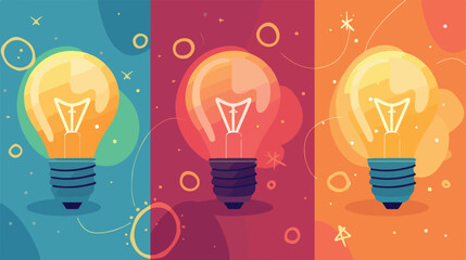 Light bulb flat design Vector illustration. Vector style