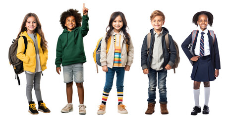 Diversity student png cut out element set