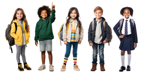 Diversity student png cut out element set