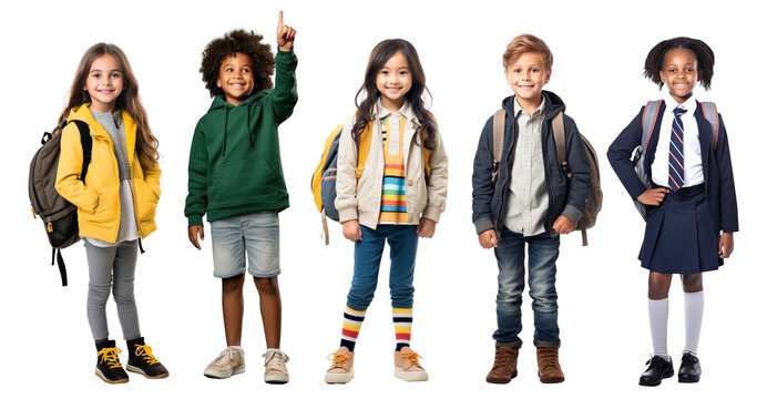 Diversity student png cut out element set