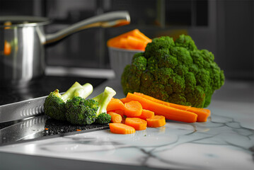 
table with vegetable food