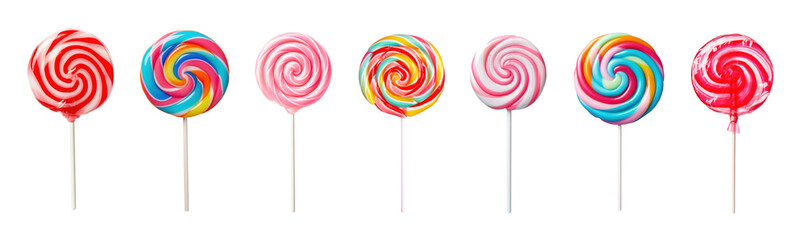 Sweet candy lollipop png cut out element set