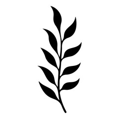 Hand drawn leaf of elder tree. Vector illustration.