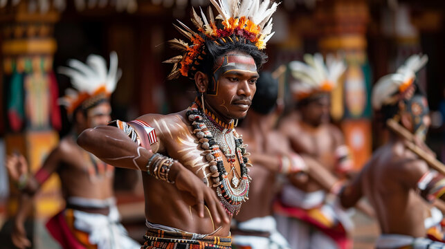 Indian people traditional dance. 