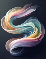 Modern Abstract: Colorful Curves on Dark Background