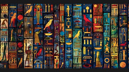 Ancient Egyptian hieroglyphs as part of the natural museum collection are very well described. for the commemoration of International Museum Day as a poster, background