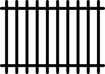 Fence icon. Simple illustration of village metal fence vector icon for web design isolated on white background