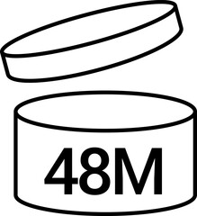 Pao symbol cosmetic vector  icon. 3, 6, 8, 9, 10, 12, 24, 36, 48 Period after opening, PAO symbol and Green Point symbol for cosmetics packaging. Vector