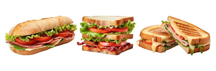 Sandwich png cut out element set