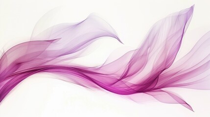 Abstract Art with Purple Pink Ribbon Flowing in Wind