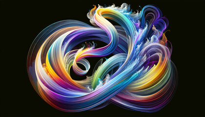 Color Symphony: Flowing Abstract Ribbons