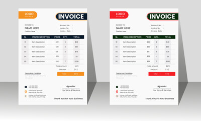 Creative invoice Template Vector Business Stationery Design
