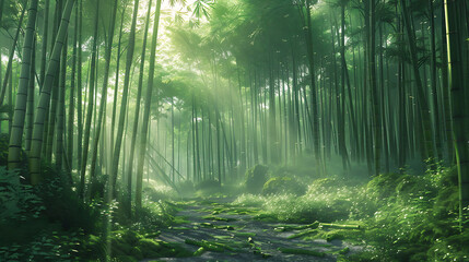 Bamboo forest, the denseness of nature valuable resource