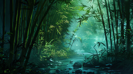 Fototapeta premium Bamboo forest, the denseness of nature valuable resource