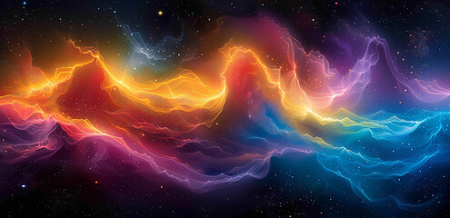 the explosion of space with an abstract background