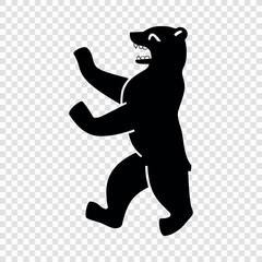 Black Bear Silhouette, Symbol of Berlin on Transparent Background © Katyam1983