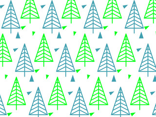 Hand-drawn pine tree background pattern illustration 